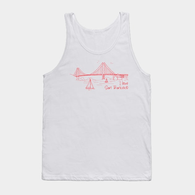 I Love San Francisco Tank Top by SM Shirts